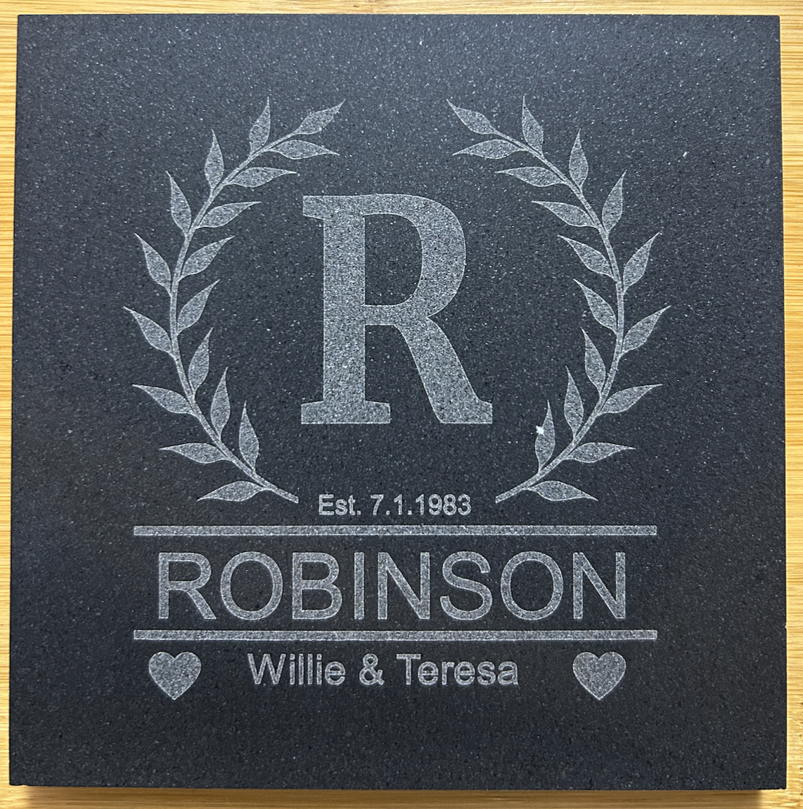 Engraved Family Name Plaque